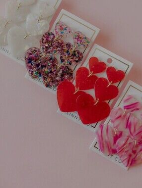 Red Heart Statement Earrings